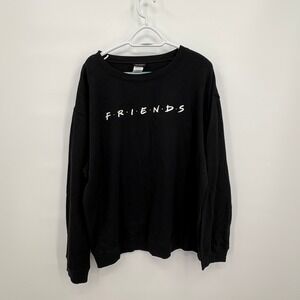 Friends The Television Series Black Logo Crewneck Sweatshirt XL JT23610